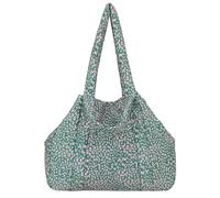Fritzi Tonnje Shopper Women's Lightweight Large Nylon Shoulder Bag Handbag in Plain and Leopard Print Design with Press Stud for Everyday Shopping Work Travel 21L - Blue, Black, Green-Rose