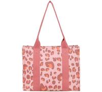 Fritzi Tote Shopper Medium Leo Canvas Women's Shopper Handbag Festival City Vegan Leopard Print Zip 26 x 33 x 14 cm - Pink, Green, Beige