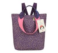 Fritzi x Frida Kahlo Ju Limited Lady Backpack Women's Canvas Zip Inner Compartment Pockets Adjustable Shoulder Straps Short Handle Everyday Travel Leisure 34 x 50 x 18.5 cm Purple