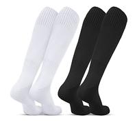 FRIUSATE 2 Pairs Unisex Football Socks Men Knee High Long Socks Rugby Hockey Sports Socks Adults Men Women for Outdoor Sports, 5-11