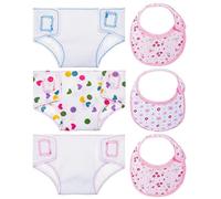 FRIUSATE 6 Pcs 1:12 Scale Doll Clothes Accessories Baby Doll Nappies and Doll Bibs Set Baby Doll Accessories Set For 14-18 Inch Doll Girls