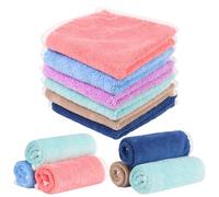 FRIUSATE 6 Pcs Flannel Face Cloth Soft Face Flannels Toddler Flannels Wash Towels Quick Dry Reusable Face Body Cloths Squares Wash Flannels for Baby Kids Adults(30x30cm)