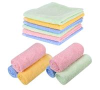 FRIUSATE 6 Pcs Flannels Face Cloths Baby Washcloths Quick Dry Reusable Face Body Cloths Squares Wash Flannels for Baby Kids Adults(25x25cm)