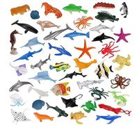 Friusate Mini Sea Animal Figures - 46pc Age 4+ Under the Sea Creatures Toys for Children's Learning & Education