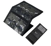 FRIUSATE Slim Camouflage Wallet Trifold Wallets with Zip Coin&Hook Pocket Coin Card Purse for Men Kids (Digital Camouflage)