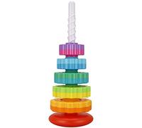FRIUSATE Spinning Stacking Toys, Baby Sensory Spin Gears Stacking Rings Toy