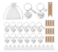 FRIUSATE Thank You Keyrings, Bulk Inspirational Appreciation Gifts | Keychain Gifts With Thank You Cards & Organza Bags, Leaving Gifts for Teachers, Colleagues, Nurses and Employees, Multipack