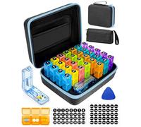 FRIWOLE Monthly Pill Organizer 2 Times a Day with Weekly Pill Bags, Portable Hard Shell Case, Pill Cutter & Opener Pick, Monthly and Weekly Stickers for Medication Management (Blue, 3 Times a Day)