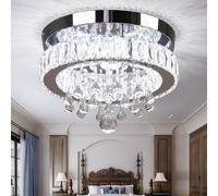 FRIXCHUR Crystal Flush Mount Ceiling Light, Mini LED Ceiling Lamp, Modern Style Light Fixture, Suitable for Bedroom, Kids' Room, Living Room, Hallway, Dining Room (Cool White)
