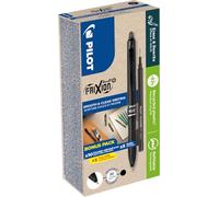 FriXion Ball+ Pilot Erasable Rollerball Pen Medium Tip 0.7mm - Box of 10 Pens + 10 Refills - Black Ink