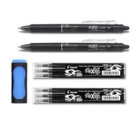 Frixion Clicker x 2 0.7 Black + Set of 6 refills + Rubber