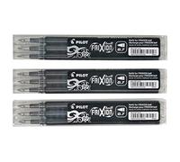 Pilot Pen Erasable Pens Frixion – Black Gel Ink Fine Point 07 – Bundle of 9 Refill