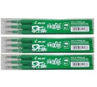Frixion Pilots Pen Refills, Erasable 0.7mm Round Tip, Green Ink, Pack of 9