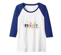 Friyay! Festive Weekend Celebration for Teachers Raglan Baseball Tee, Women, Royal Blue/White, XXL