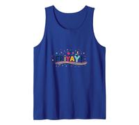 Friyay! Festive Weekend Celebration for Teachers Tank Top, Men, Royal Blue, S