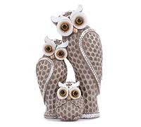 FriyGardcn Cute Family of Three owl Figurines Home Décor Owl Statues Décor for Shelf Gifts Decoration for Birds Lovers Home,Office, Bookself
