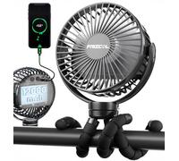 FRIZCOL Portable Stroller Fan, Use As Power Bank, 65H 12000mAh Battery Operated Fan Flexible Tripod Baby Car Seat Fans with Timming, Personal Mini Handheld/Desk/Small Clip On Fans For Stroller
