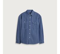 FrizmWORKS Men's 1920S Chambray Work Shirt Blue Medium