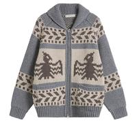 FrizmWORKS Men's Thunderbird Heavy Cowichan Knit Jacket Gray