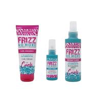 Frizz No More Curl Enhancing Bundle - Curl Enhance Curl Cream 100ml, Sleek & Shine Miracle Serum 50ml, Instant Curls Revitalising Spray 150ml