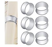 Frjjthchy 6 Pcs Stainless Steel Bead Side Napkin Rings Delicate Serviette Buckles (Silver)