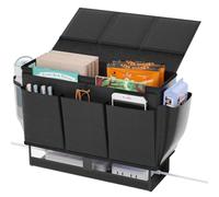 Frjjthchy Bedside Caddy, Bed Organizer with 11 Pockets and Power Strip Holder,Versatile Bedside Storage Caddy for Home,Dorm,Bunk,Hospital,Crib Bed (Black)