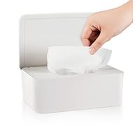 Frjjthchy Wipes Holders Large Capacity Wipes Dispenser Reusable Wipes Case Tissue Box for Home Living Room Bathroom (White)