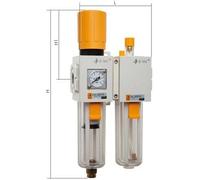 FRL G3/8'' 1800 l/min 0.5-9.0bar/7-130psi Semi-Auto Double-Walled Plastic EMC 3A