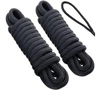 FRM BOARDS Dock Lines: 3/4" x 25' Double-Braided Nylon Boat Dock Line with 12” Eyelet, Premium Marine Boat Rope Mooring Lines for Boats, Marine Rope Boat Accessories, 2 Pack (3/4" 25ft)