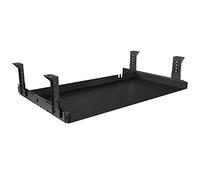 FRMSAET Under Desk Keyboard Tray Heavy-Duty All-Metal Material 20/24/30 inches Platform Computer Drawer Organizer Home Office Kitchen Bedroom Garage Storage Tool - Easy to Install.(20 inches, Black)