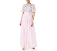 Frock and Frill Women's Floral Embroidered Dress Special Occasion, Blush, 12