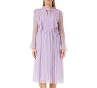 Frock and Frill Women's Floral Embroidered Dress Special Occasion, Lilac, 12