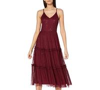 Frock and Frill Women's Sequin cami midi Dress Cocktail, Burgundy, 14