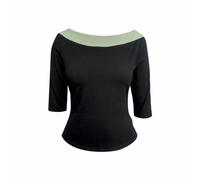 Frock Tales Boating Top - Black And Sage - M