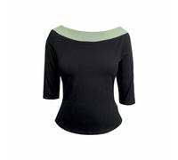 Frock Tales Boating Top - Black And Sage - XS