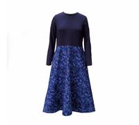Frock Tales Midi Astrology Dress - Cobalt Waves With Pockets - Small - Cobalt Waves