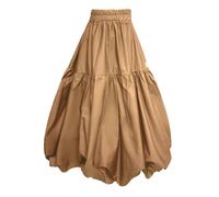 Frock Tales Mylar Puffball Midi Skirt In Biscuit - L