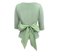 Frock Tales Primrose Top With Bow In Sage - XL - Sage