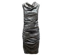 Frock Tales Veronica Ruched Body-con Midi Dress - Grey Crushed Velour - S