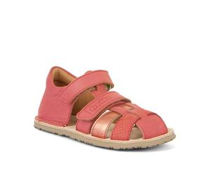 Froddo Flexy G3150283 Leather Barefoot Sandals, Heel Protector & Toe Protection, red, 4 UK Child