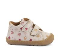 Froddo Girls' Low Shoes Ollie S Beige with Heart Pattern, Flexible Leather First Walking Shoes with Rubber Toe Protection, Children's Shoes, Transition Shoes - G2130328, Beige red, 4.5 UK Child
