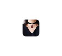 Frodete Gothic Black Velvet Crystal Choker Necklace Women Elegant Victorian Style Dark Academia Jewelry Red Crystal Pendant Statement Fashion Choker Halloween Unique Aesthetic Vintage Necklace, Metal