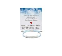 Frodete This Too Shall Pass Bracelet Braided Stainless Steel Jewelry, M, Metal, no gemstone