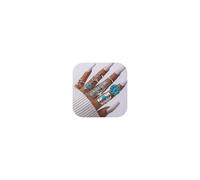 Frodete Turquoise Ring Set for Women Vintage Western Rings Set Boho Rings Knuckle Stackable Rings Trendy Stuff Turquoise Western Jewelry for Women, A1:set, Metal, No Gemstone