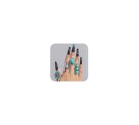 Frodete Western Turquoise Rings for Women Chunky Stackable Statement Jewelry with Adjustable Band Bold Country Design Boho Accessories, Metal, No Gemstone