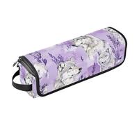 FRODOTGV 2-in-1 Curling Iron Travel Case Hair Tools Organizer Storage Bag Portable Carrying Case for Hot Tools Hair Volumizer Styler, Sweet Wolf Purple, 02, One Size