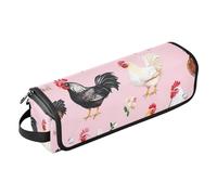 FRODOTGV 2-in-1 Curling Iron Travel Case Hair Tools Organizer Storage Bag Portable Carrying Case for Hot Tools Hair Volumizer Styler, Sweet Bantam Chicken Pink