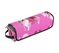 FRODOTGV 2-in-1 Curling Iron Travel Case Hair Tools Organizer Storage Bag Portable Carrying Case for Hot Tools Hair Volumizer Styler, Sweet American Curlcats Turquoise, 13, One Size