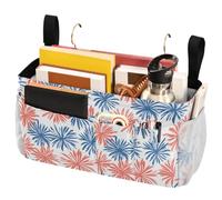 FRODOTGV 4th July American Independence Day Bedside Storage Organizer Bags with Pockets for College Dorm, Hospital, Baby Bed & Camp