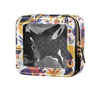 FRODOTGV 4th July American Independence Day Leather Clear Small Makeup Bag for Girls Cosmetic Case Travel Toiletry Tote, Beautiful African Woman, One Size